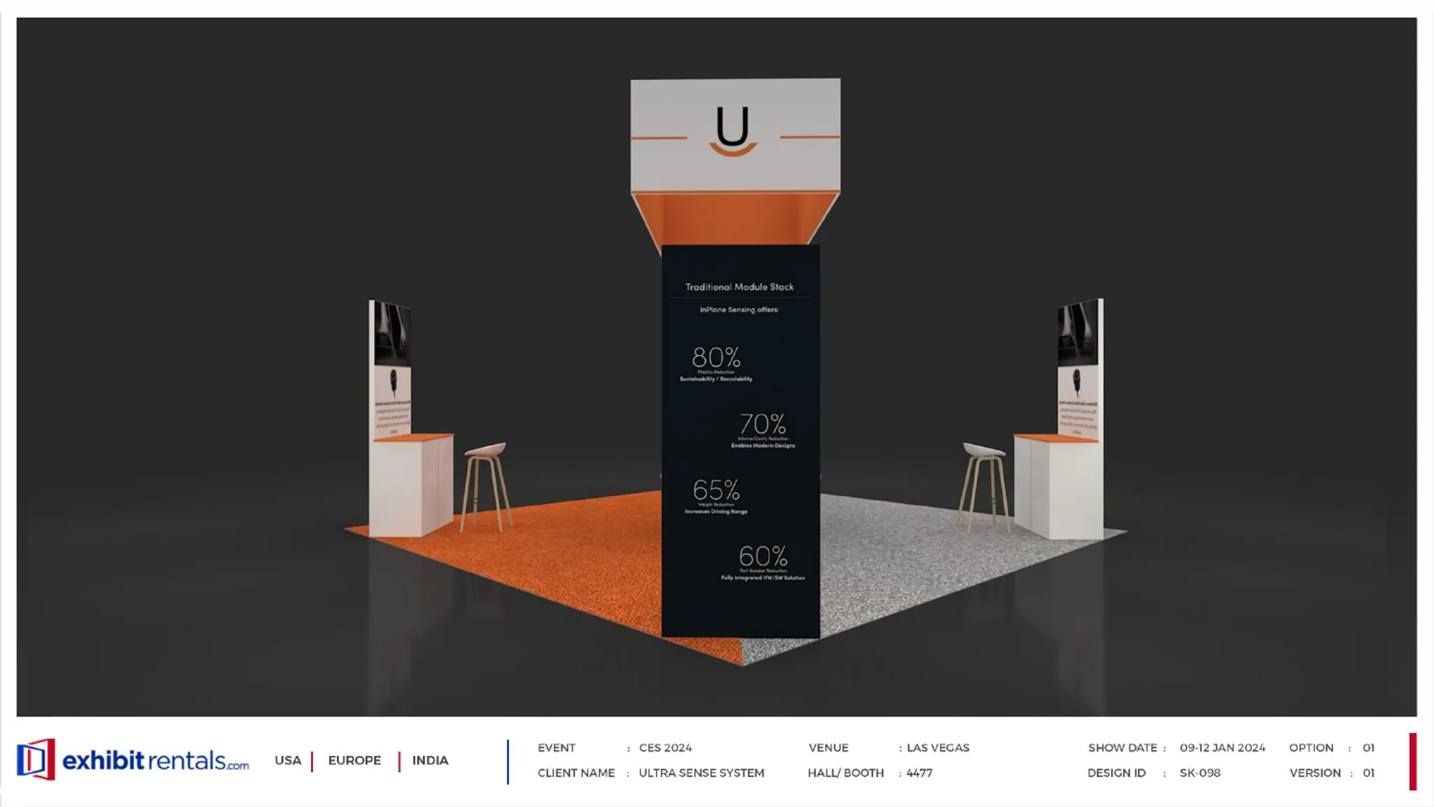 20x20 Isla booth design by Exhibit-Rentals